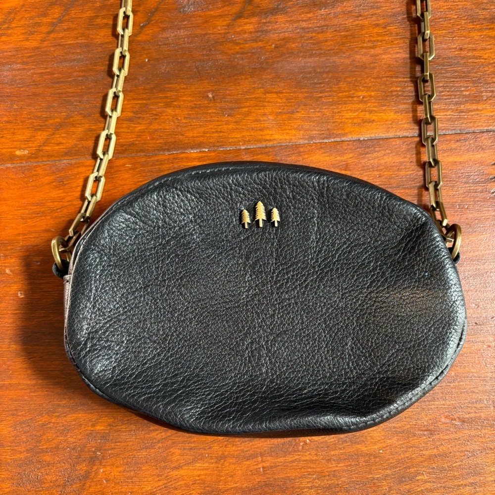 Portland Leather Goods Crossbody Bag in Pebbled Black
